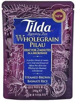 Tilda Wholegrain Pilau Steamed Basmati Rice 250g - Vollkorn Pilau Basmati Reis by Yulo Toys Inc