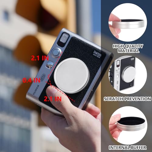 PFUTURE Accessories Kit for Fujifilm Instax Mini EVO Instant Camera - Clear Case, Lens Cap, Adjustable Strap, Mini Photo Album, Screen Protector, DIY Sticker, Brown (No Camera)