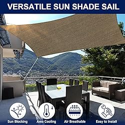 PureFit Rectangle Sun Shade Sails Outdoor 8 x 10 ft