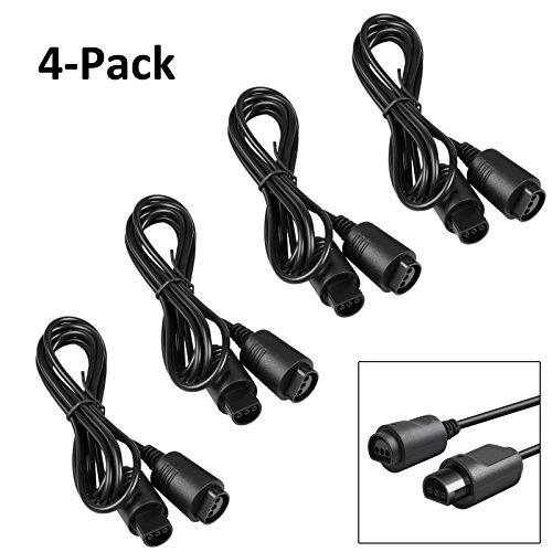 SunTrade 4-Pack 6ft Extension Cable for 64 N64 Controller,Black (4) - Thumbnail 7