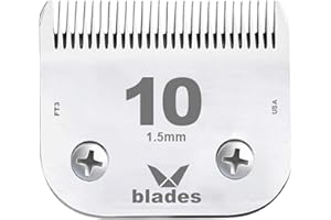 VETMOR 10 Blade Dog Grooming Compatible with Andis Clippers Carbon Infused Steel Detachable Ceramic Sharp Edge Also Compatible with Wahl/Oster Dog Clippers (10#:1/16"(1.5mm))