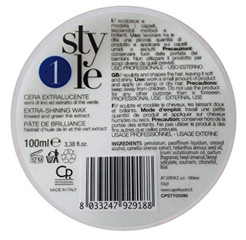 Style - Extralucent Wax for Normal Sealing - Professional Wax, Leaves Hair Soft and Brilliant - Linseed and Green Tea Extract - 100 ml