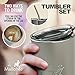 MalloMe Tumbler 30 oz. Double Wall Stainless Steel Vacuum Insulated - Travel Mug [Crystal Clear Lid] Water Coffee Cup [Straw Included] For Home,Office,School - Works Great for Ice Drink, Hot Beverage