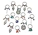 Hyamass 14pcs Antique Silver Coin Colorful Beads Charms Pendant Rings Set Hair Clip Headband Hair Accessories