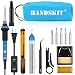 Soldering Iron, Soldering Iron Kit Electronics, 60W Adjustable Temperature Welding Tool, 5pcs Soldering Iron Tip, Soldering Iron Stand, Desoldering Pump, Tweezers, Solder Wire, Rosin, Carry Bag