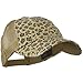 Low Profile Canvas Leopard Printed Mesh Cap - Khaki OSFM