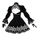 ZYHCOS Black Sexy Hollow Lace High Waist Halloween Dress Costume (Womens-M)