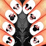Minnie Mouse Nail Art Waterslide Decals Assortment! - Salon Quality 50 Nail Decals - Mickey Minnie Mouse Ears Head Disney - RED Polka DOT