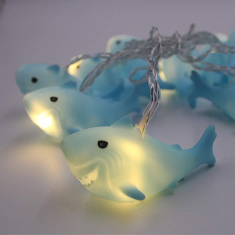 NIWWIN 10led Children's Bedroom Cute Animal Shark Night Lights for Holiday Lights Wall Window Tree Decorative Party Yard& Garden Kids Living-Room Dorm Decor (Shark)