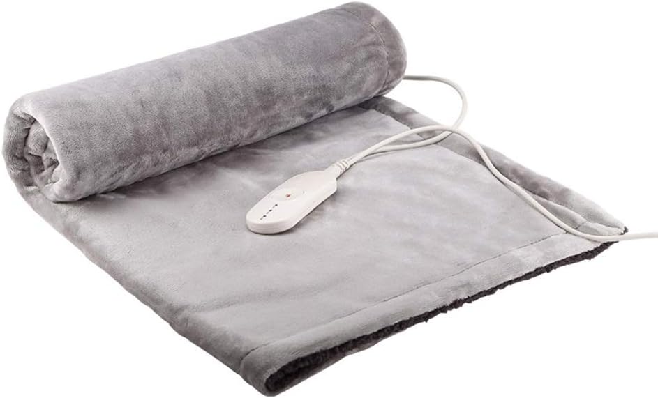 XAOBNIU Electric Blanket Heated Throw Flannel Blanket With 3 Levels Fast Heating For Home Office Bed Sofa Body Warm Machine-washable (Color : Gray, Size : 85×65cm)