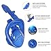 Unigear 180° Full Face Snorkel Mask -Panoramic View with Detachable for GoPro Mount and Earplug,Anti-Fog Anti-Leak Snorkeling Design for Adults and Youth (Kids Blue, XS)