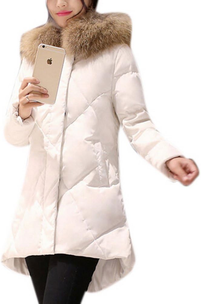 Allbebe Women's New Winter Slim Warm Cape Coat Long Down Jacket
