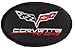 Corvette Racing Flags Oval Black Embroidered Iron on Hot Rods Patch