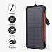 Solar Charger, MeGa 10000mAh Portable Solar Power Bank Waterproof Dual USB Battery with Led Flashlight for iPhone, Samsung, Android phone, GoPro Camera, GPS