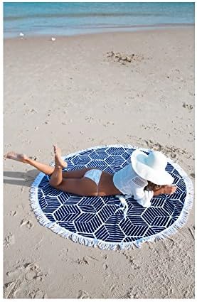 NIKUD-Cotton Round Beach Towel Circular Towel Swim Yoga Blanket Tapestries Travel Tablecloth Yoga Picnic Blanket Tapestries Towel,Decorative Wall Hanging,Diameter 145CM,#2