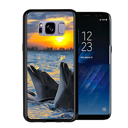 Dolphins in Ocean at Sunset for Samsung Galaxy S8 2017 Case Cover by Atomic Market