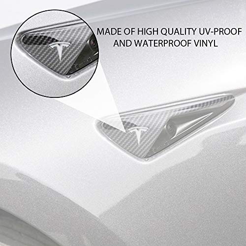 CoolKo Car Front Side Turn Signal Light T - Logo Stickers Exterior Decoration Compatible with Model X, S, 3 [ 4 Pieces - Silver ] - Thumbnail 7