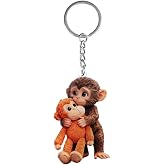 MQCEHTI Protect Punch The Monkey Keychain, Team Marginalized Hugging Courage Acrylic Key Ring Bag Backpack Purse Car Keys