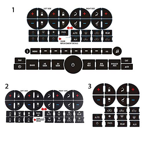 Umiwe Replacement AC Dash Button Sticker Repair Kit Fit for Buick Chevrolet Chevy GMC Vehicle SUV Truck - Thumbnail 7
