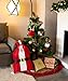 Santa Gift Sack - 3-Pack Large Christmas Toy Presents Bag with Drawstring, Santa Claus Suit Design, Red, White and Black, 19.5 x 29.5 Inches