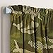 Dream Factory Geo Camo 3-Piece Camouflage Kids Bedroom Curtain Panel Set, Green, 63-Inch