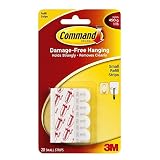 Command Small Refill Strips, White, 20-Strip, 2-PACK