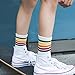 Socks,toraway Girls Fashion Casual Rainbow Stripe Warm Cotton Soft Socks (White)