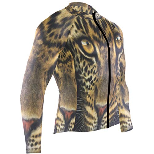 SLHFPX Tiger Face Portrait Mens Cycling Jersey Top Full Sleeve Outdoor Biking Skinsuits Outfit