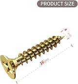 TOPYWMSP 4x16mm Wood Screws Flat Head Zinc Galvanized 100pcs view 2