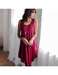 GreaterGood - Vestido de túnica sin mangas con libélula de rubí