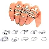 Rings Set;START 10PCS/Set Bohemian Totem Crystal Rings