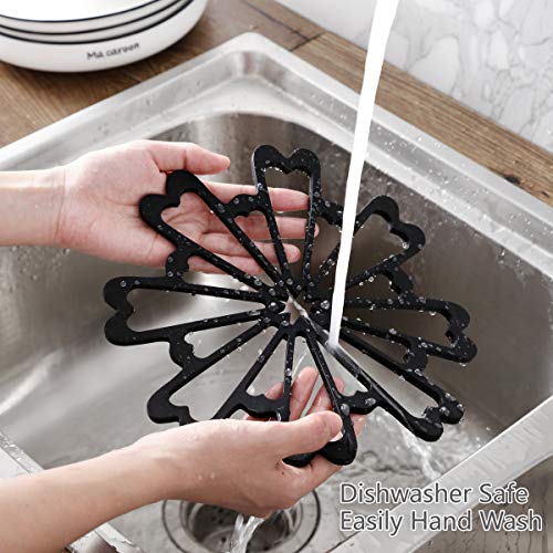 Extra Large, Extra Thick Silicone Trivet Mat Set For Hot Dishes,Pots
