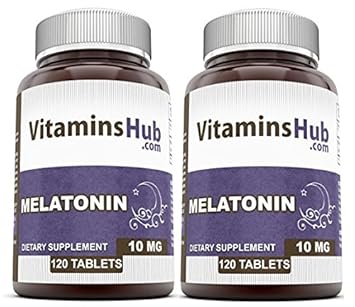 VitaminsHub Melatonin 10 Mg 120 Tablets (Pack Of 2) - Supports Healthy Sleep &