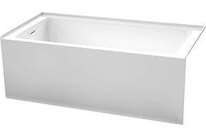 WYNDHAM COLLECTION Grayley 60 x 30 Inch Alcove Bathtub in White with Left-Hand Drain and Overflow Trim in Shiny White