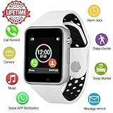 Bluetooth Smart Watch Anti-Lost Smartwatch Touch Screen with SIM Card Slot Camera Music Player Support Android Samsung Huawei Sony iOS iPhone, Sweatproof Sports Fitness Tracker for Women Men Kids