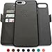 Dreem Fibonacci 2-in-1 Wallet-Case for iPhone 8-Plus & 7-Plus, Magnetic Detachable PC Slim-Case, Luxury Vegan Leather, RFID Protection, Smart 2-Way Stand, Gift-Box - Grey