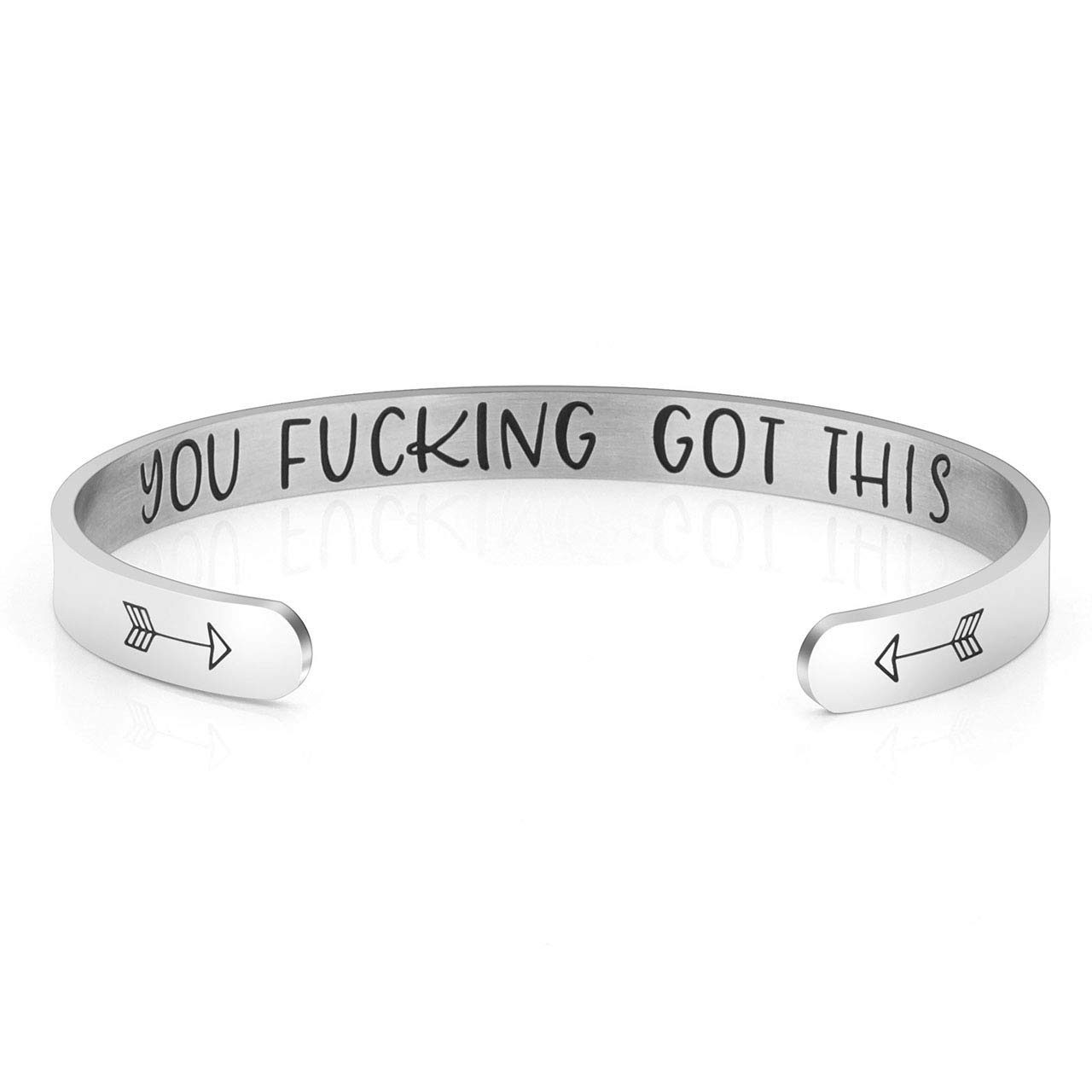 Jovivi Silver Cuff Bracelet Bangle Adjustable for Women Men Stainless Steel Engraved Inspirational Bracelet Friendship Bangles BBF Best Friends Jewellery Gifts