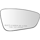TRQ Passenger Side Mirror Glass Snap On Clear | For 2015-2017 Chrysler 200 CH1325188