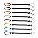Sopito Fishing Tools Lanyard, 8 Pack Retractable Safety Finishing Ropes Wire Coiled Lanyard with Stainless Steel Clip