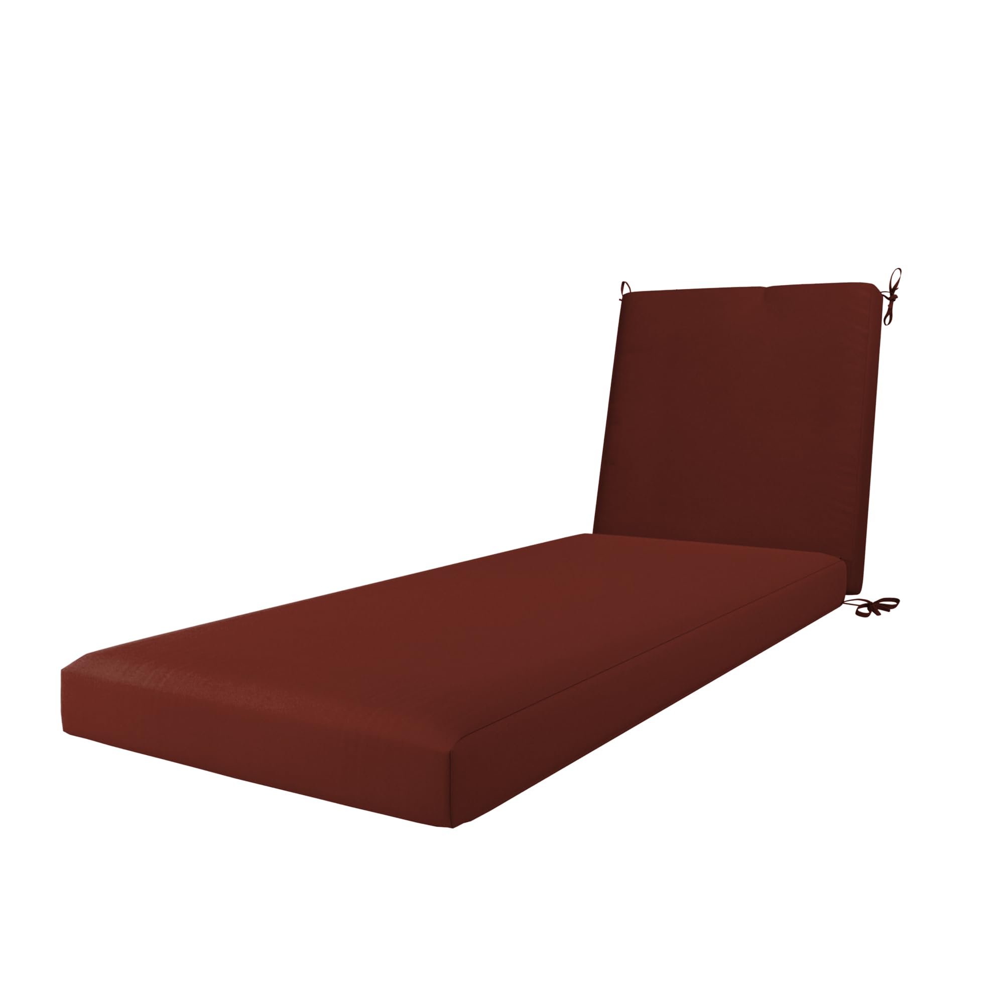 California Umbrella Outdoor Chaise Lounge Cushion, 24 x 78 Inch, Premium Outdoor Memory Foam, Fade Resistant Sunbrella Fabric, Patio Lounger Cushion with Fabric Ties, Terracotta