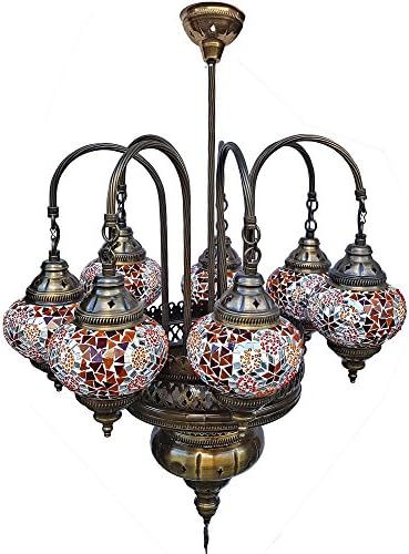 Mosaic Lamp,Dimensions ; 32.90 inches height, Chandelier , Pendant Light, Hanging Lamps, Ceiling Lighting, Boho Lamps, Eclectic Decorating, Moroccan House, Turkish Lights, Christmas Gift