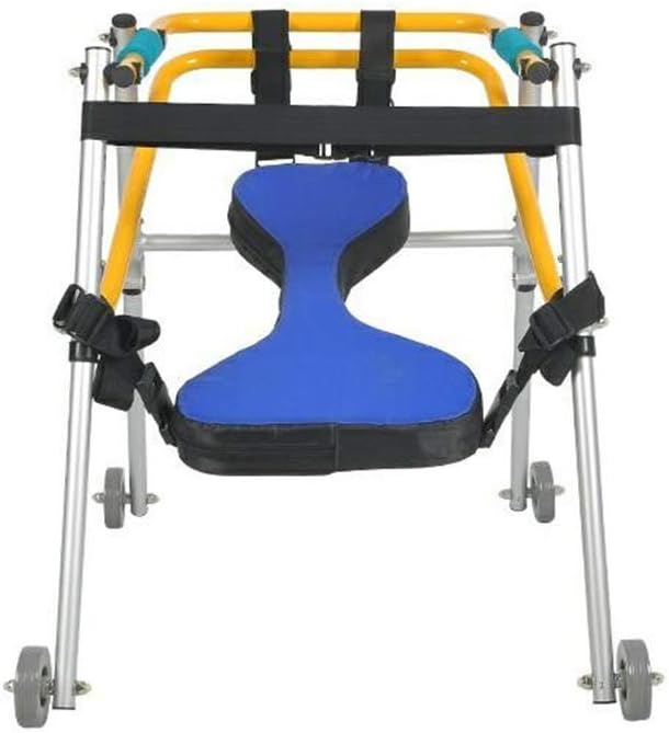 XRX Child Walker, Lower Limb Rehabilitation Aids Training Stand Walker Directional 4 Wheel Lower Limb Disability Handrails Crutches Child Standing Frame Adjustable Foldable (B, L)