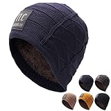 ALLMILL Men's Soft Roll Thick Knit Warm Hat Fall/Winter Skull Caps Slouchy Beanies