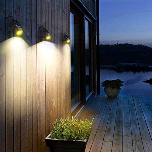GEEDIAR LED Gartenbeleuchtung, 4 Stücke, Warmweiß 3200K Gartenleuchte mit Erdspieß, IP65 Wasserdicht LED Gartenstrahler mit Stecker, Gartenlampe für Außen Garten Rasen Dekorative – Bild 5