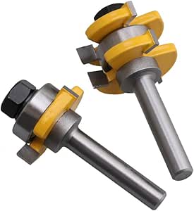 Fresa, Ranuras para ranuras de lengüeta Juego de bits, 2 piezas de