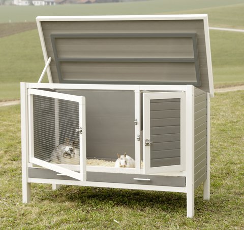 Kerbl 81730 ECO - Kunststoffstall Samy für Nager, Kunststoffwanne, WeiÃ/Grau, 1 Stück (1er Pack) – Bild 3