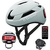 Bike Helmet, Smart App Program Bike Helmet with USB Rechargeable Light, Back Light Mountain for Adult&Men Women, with Turn Signals Remote Control