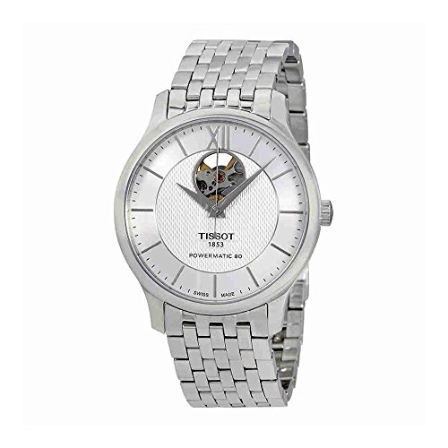 Tissot Men's Tradition Powermatic 80 Open Heart - T0639071103800 Silver/Grey One Size Tissot Men's Tradition Powermatic 80 Open Heart - T0639071103800 Silver/Grey One Size