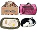 Perfect Petzzz Black and White Shorthair Kitten Plush with Pink Tote For Plush Breathing Pet