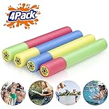 Creatck Water Gun, 4 Pack Water Guns for Kids Soft Foam Water Blaster Summer Pool Toys for Child Adults - Family Game Expert (Ramdon Color Handle)